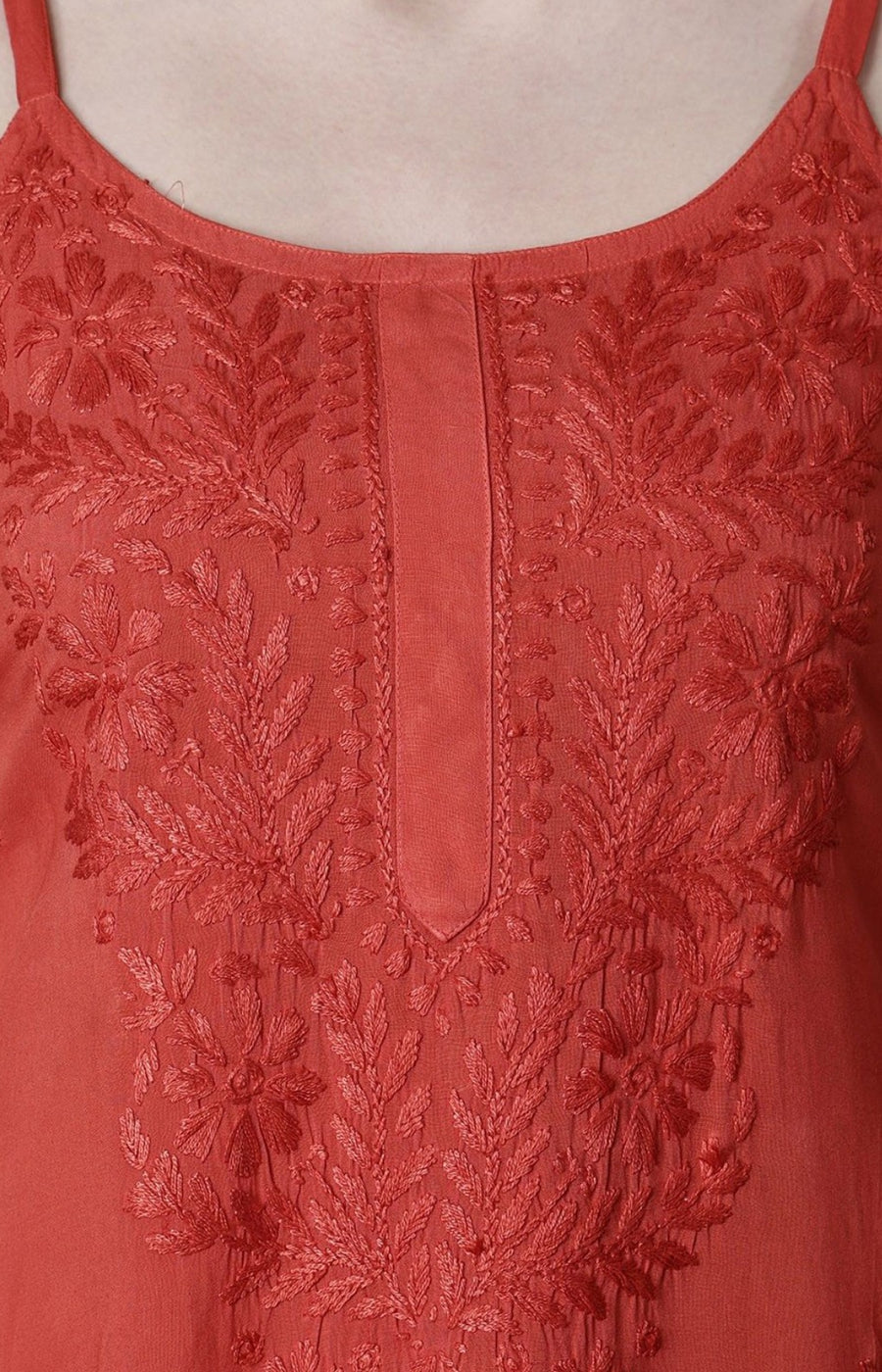 Jolly Strappy Chikankari Kurti