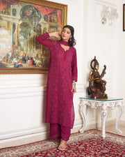 Nagma Premium Chikankari Mukaish Viscose Set
