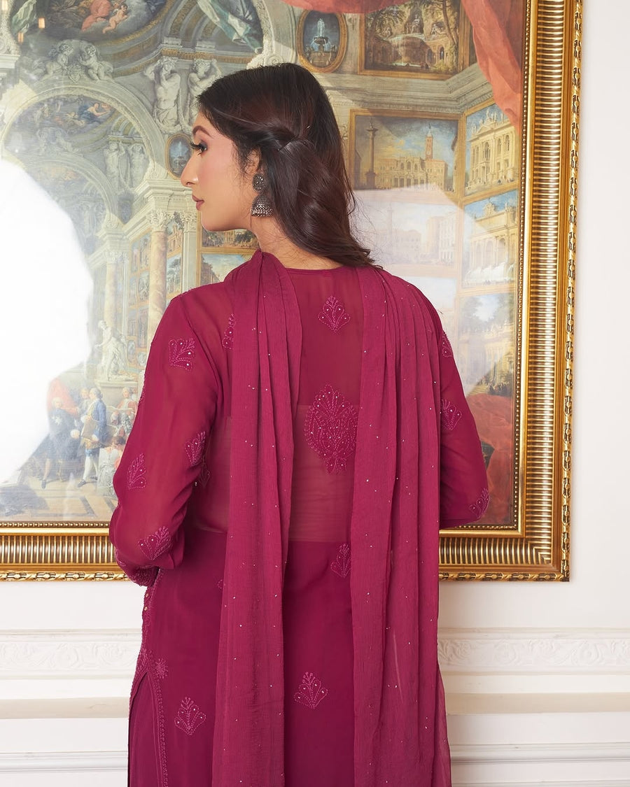 Nagma Premium Chikankari Mukaish Viscose Set