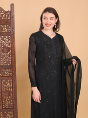 Surmai Premium Chikankari Viscose Mukaish Kurti Set