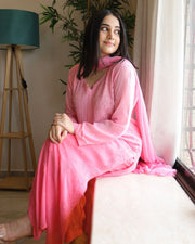 Surmai Premium Chikankari Viscose Mukaish Kurti Set