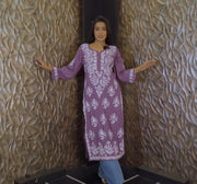Mausam Modal Chikankari Straight Kurti-The Lucknowi Chikan