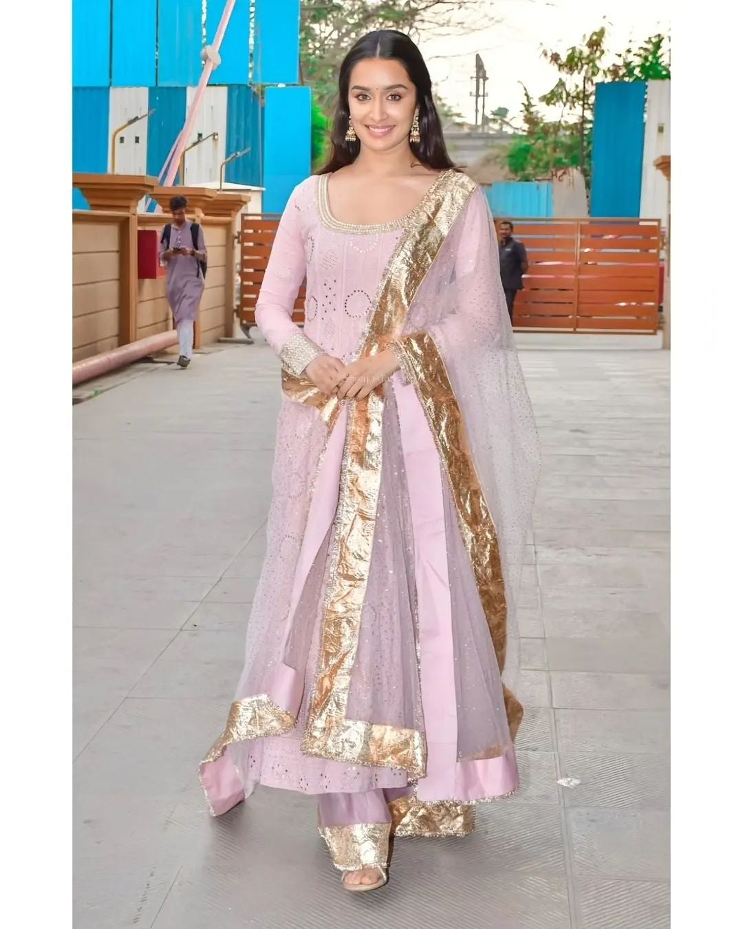 Shagun Premium Mukaish Chikankari Anarkali & Dupatta-The Lucknowi Chikan