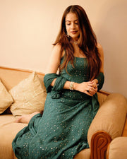 Fiza Designer Mukaish Chikankari Noodle Gharara Set