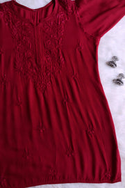 Vibha Ombre Chikankari Short Top