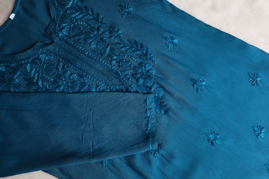 Vibha Ombre Chikankari Short Top