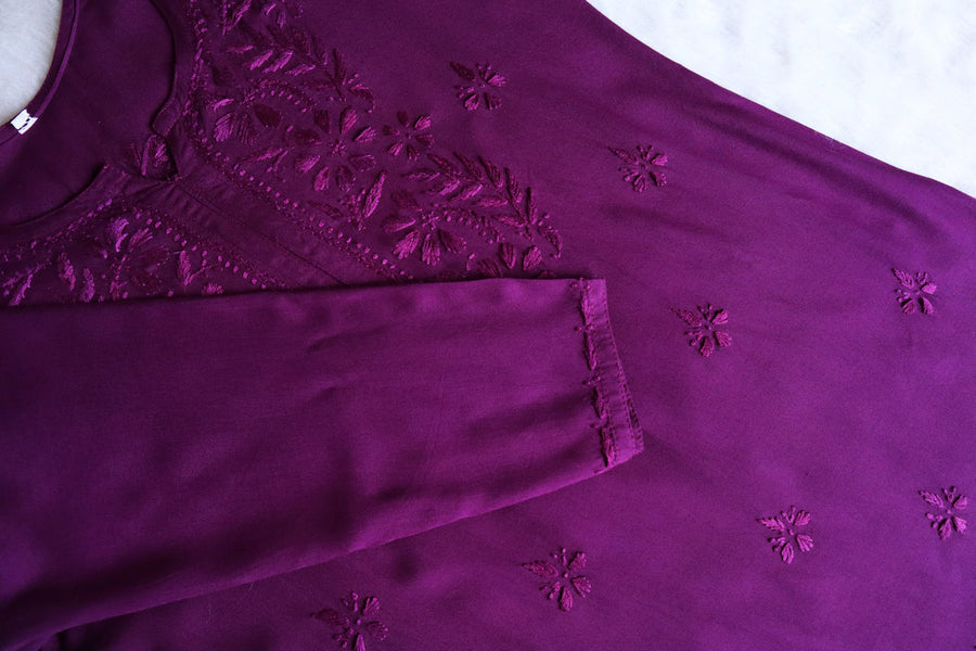 Vibha Ombre Chikankari Short Top