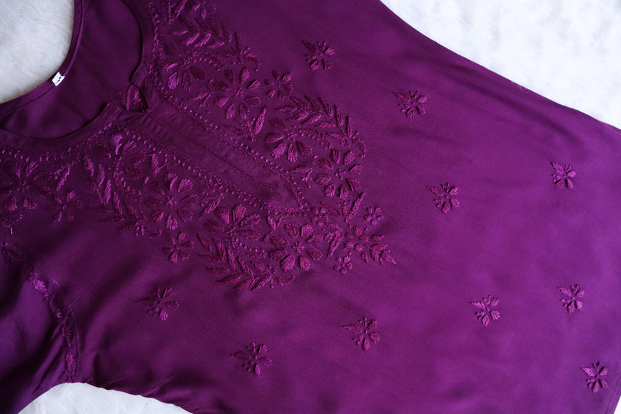 Vibha Ombre Chikankari Short Top