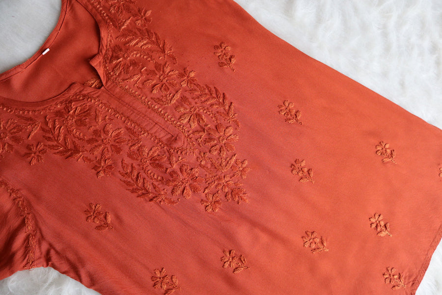 Vibha Ombre Chikankari Short Top