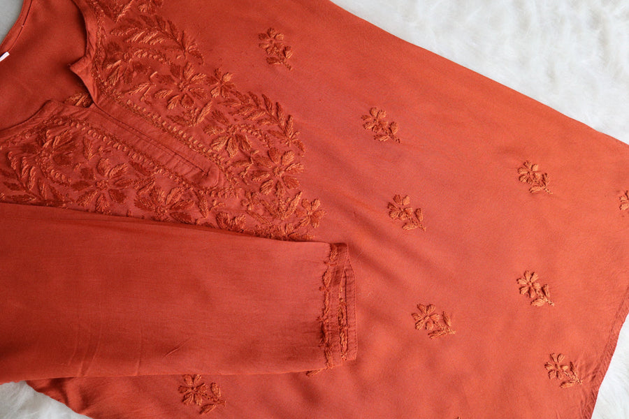 Vibha Ombre Chikankari Short Top