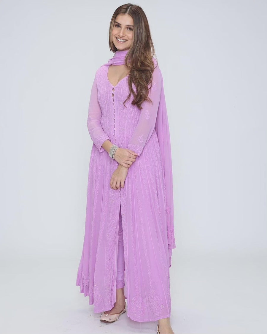 Nora Premium Chikankari Heavy Anarkali & Dupatta