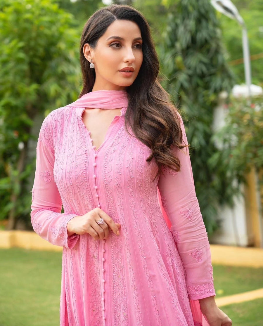 Chikan online anarkali suit