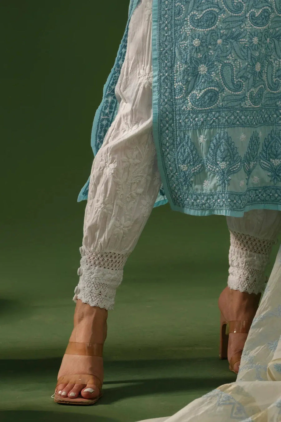 Nikhat Lace Chikankari Afgani Salwar