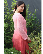 Maher Viscose 3D Work Long Chikankari Kurti