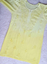 Vibha Ombre Chikankari Short Top