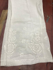 Modal Cotton Chikankari Pallazo White