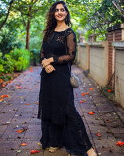 Zara Bootie Jaal Kurti Set Black M